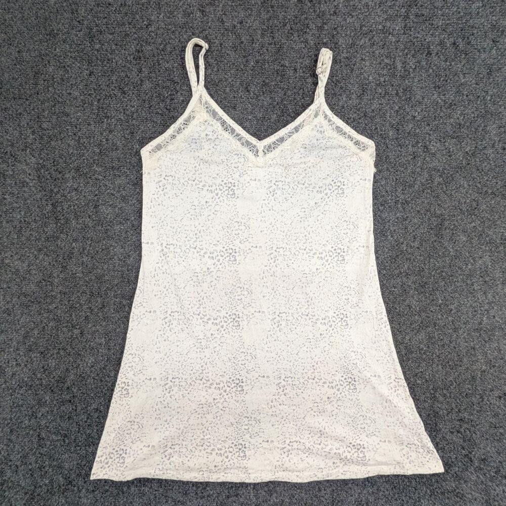 Jessica Simpson Camisole Womens S White Lace Trim V Neck Spaghetti Strap Tank